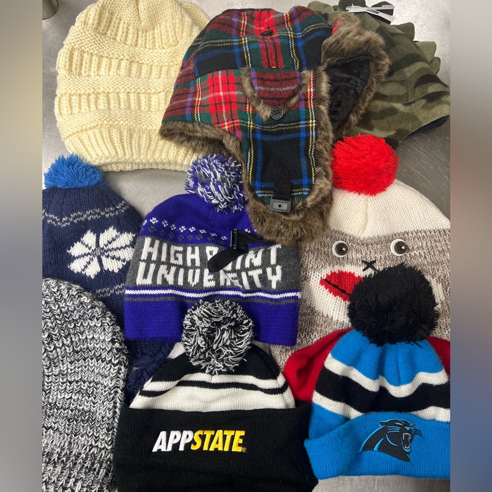 Bundle of 18+ Colorful Winter Beanie Toboggan Collection New and Used
